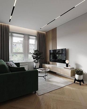 Потолочные работы: Натяжные потолки с трековыми светильниками Парящие потолки Теневые — 6