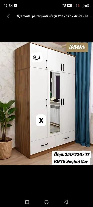 G_1 model paltar şkafı - Ölçü: 250 × 120 × 47 sm - Rəng seçimi var - lalafo.az -da G_1 model paltar şkafı - Ölçü: 250 × 120 × 47 sm - Rəng seçimi var -