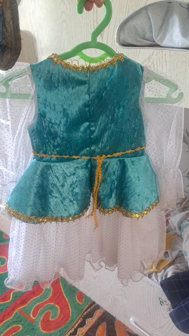 платье из панбархата на шифоне: Детское платье, цвет - Голубой
