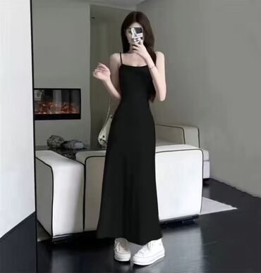 черный платок: Повседневное платье, Китай, Лето, Длинная модель