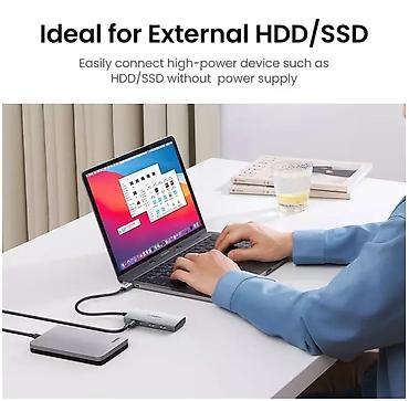 micro cd: UGREEN CM480 — компактный USB-C HUB 4-в-1 (10 Гбит/с) Идеальный — 9