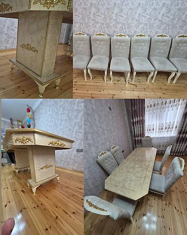 Digər mebel: F99Endirim olundu 🛑🛑Masa dəsti satılır 400₼. 6 oturcağı var.Ünvan — 1