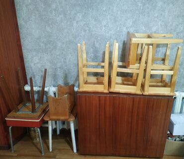 стулья деревянные: Зал үчүн гарнитур, Отургуч, Үстөл, түсү - Саргыч боз, Жаңы