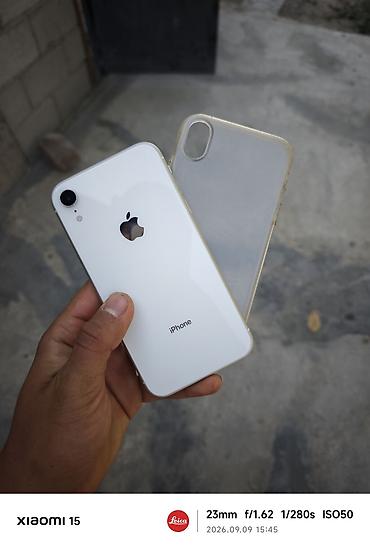 apple watch 3 цена бишкек: IPhone Xr, Колдонулган, 64 ГБ, Ак, Каптама, 100 % — 1