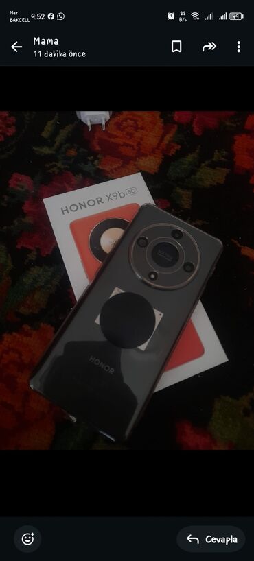 Honor: Honor X9b, 256 GB, rəng - Qara, Zəmanət, Sensor, Barmaq izi