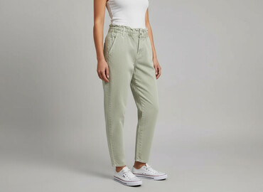 spodnie typu paperbag zara: Zara, Jeansy damskie, rozmiar S