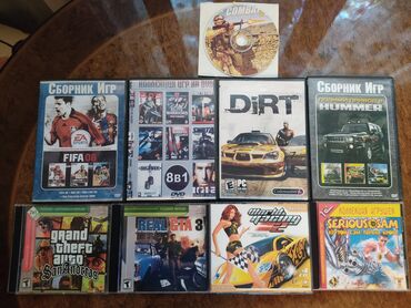 dvd diskler: 💿 Köhnə oyunların diskləri (GTA, FIFA, DIRT və s.) 🔢 Cəmi 9 ədəd disk