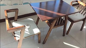 table study: Кухонный стол и стул, Новый, Самовывоз, Бесплатная доставка, цвет - Коричневый — 3