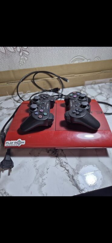 PS3 (Sony PlayStation 3): Ps3 super slim 1 ay işlənib 60 oyun var içində real alıcıya endirim