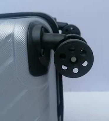 Putni koferi i torbe: Tvrdi ručni kofer na točkiće – srebrni - Materijal: čvrsta — 16