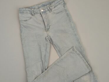 białe jeansy mom fit: Spodnie jeansowe, H&M, 12 lat, 146/152, stan - Dobry