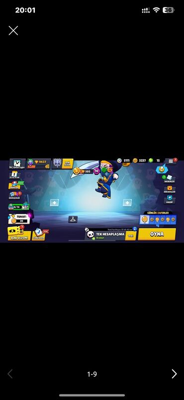 Video oyunlar üçün aksesuarlar: Brawl Stars hesabı – detallı məlumat - Kupa: 9437 (profildə “Tüm — 1