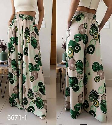 Pantalone: Ženske široke pantalone - Kroj: palazzo/široke nogavice, dužina do — 11