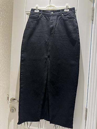 jeans: Qara denim ətək M razmer bircə dəfə geyilib. Trend yoldan alınıb — 1