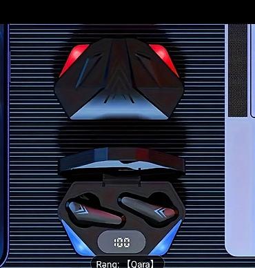 video kartı: Gaming üslublu simsiz TWS qulaqlıq - Futuristik dizaynlı, qara rəngdə — 1