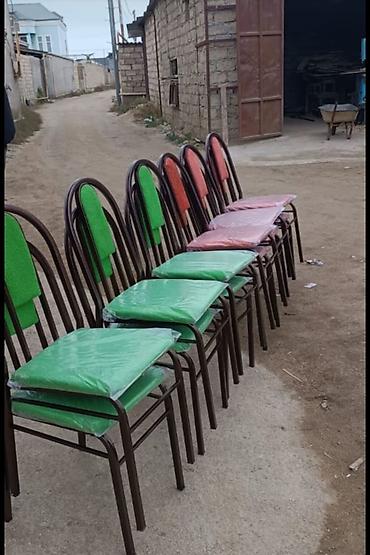 kafe stul: Metall karkaslı yemək otağı/stolüstü stulları - Material: qalın — 4