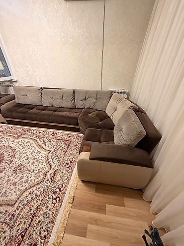 diva divan: Künc divan, İşlənmiş, Açılan, Bazalı, Vеlur parça — 4