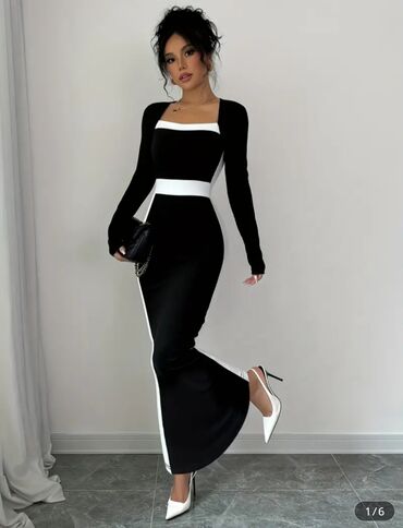 Вечерние платья: Вечернее платье, Коктейльное, Длинная модель, Полиэстер, С рукавами, Один рукав, Все размеры — 5