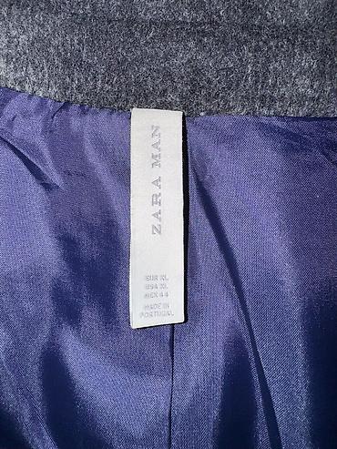 deri kurtkalar kisi ucun: Palto, Zara, XL, rəng - Boz — 6