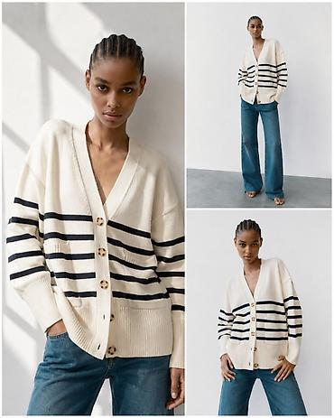 oversize jaket: Brend: Maag (Zara analoqu) Model: Zolaqlı kardiqan - Material — 1