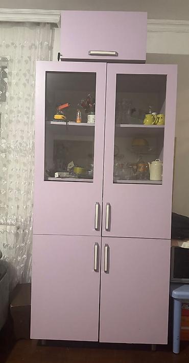 Ev və bağ: Mətbəx üçün vitrinli şkaf - Rəng: açıq bənövşəyi (lilac) - Korpus — 1