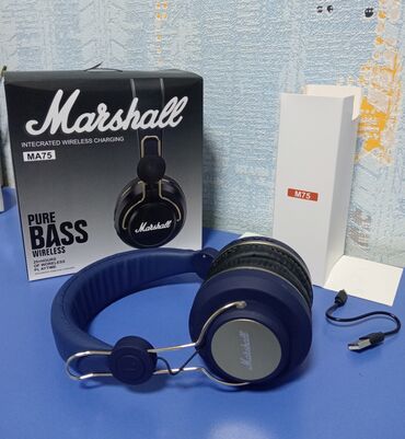 radio usb bluetooth: Yeni Simsiz (Bluetooth) Qulaqcıqlar, Marshall, rəng - Göy