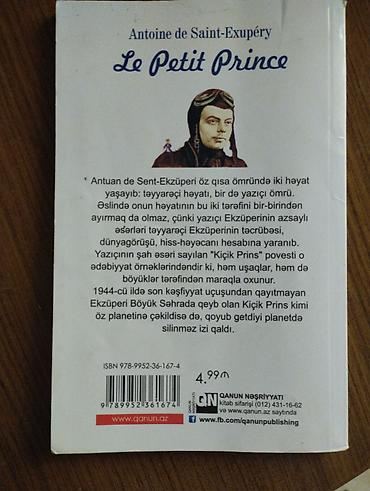 Bədii ədəbiyyat: Antuan de Sent-Ekzüperi Kiçik Prins. Dil: Azərbaycan dili Nəşriyyat — 2