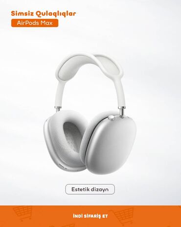 Simsiz Qulaqlıqlar AirPods Max 🔸 Estetik dizayn 🔸 Bağlantı: Simsiz