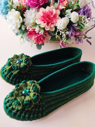 Домашние тапочки: Домашние тапочки, 38, Новый, цвет - Зеленый, Самовывоз — 2