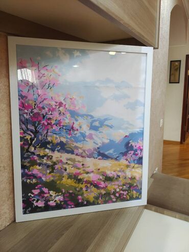 Digər ev dekoru: Akril boya ilə rənglənmiş, çərçivəli 40×50 rəsm satılır
