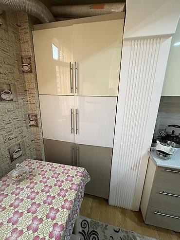 duru yağ: Mətbəx mebeli dəsti - Parlaq krem və bej rənglərdə MDF/Laminate — 3