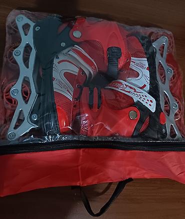Uşaq üçün tənzimlənən inline konkis (roller skates) – qırmızı/ağ — 4