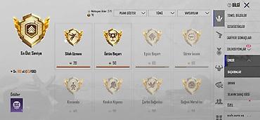 Playstation: * 62 level * 855 UC * 88 silah skini * 10 upgrade (yüksəldilə bilən) — 2