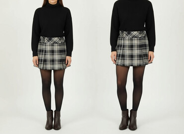 spódnice w kratę czerwone dla dziewczynki: CASSIS, Women`s skirt, size XL