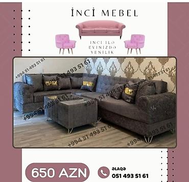 puflar: Yeni, Künc divan, Qonaq otağı üçün, Açılan, Azərbaycan — 1