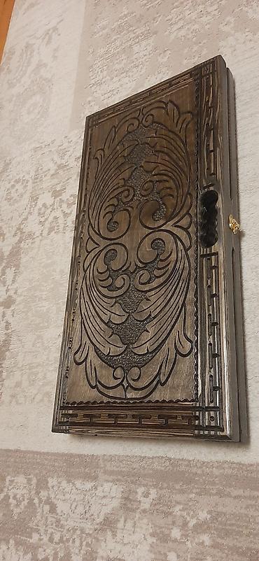 Nərdlər: Taxta oymalı nərd/şahmat/backgammon lövhəsi - Material: tam ağac — 5