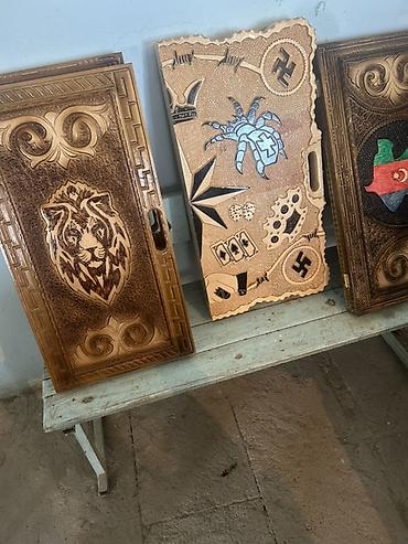 İdman və istirahət: Əl işı ağac nərd-taxta dəstləri - Material: tam ağac (əl oyma) — 2