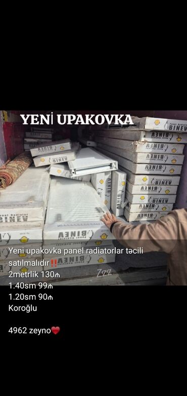metak borularinin qiymeti: Yeni upakovkada panel radiatrlar tecili satilir. 2 metrlik 130