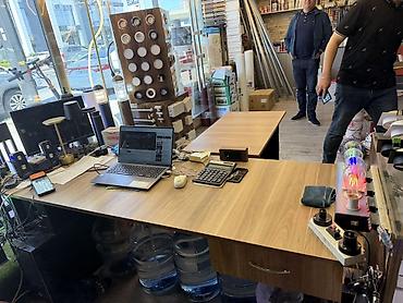 Ofis mebeli: Ofis üçün L formalı iş masası dəsti - Material: laminat/MDFlam ağac — 3