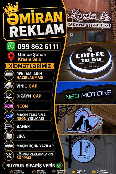 banner reklam: ƏMİRAN REKLAM – reklam həlləri və vizual brendinq xidməti Ünvan: Gəncə — 1