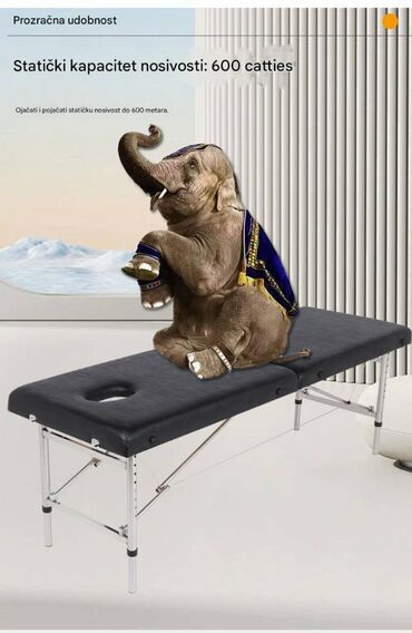 Medicinski nameštaj: Prenosivi sklopivi masažni sto – metalna konstrukcija - Dimenzije — 3