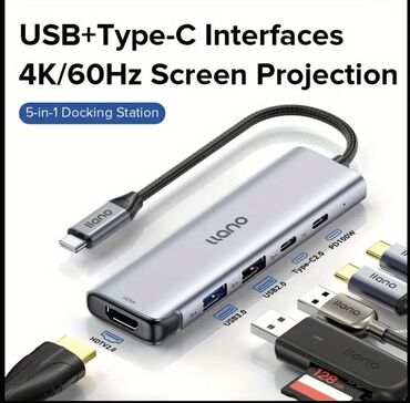 hdmi kabel telefon: Typc Hub conventor 4K/60Hz HDMI girişi USB-C enerji girişi USB 3.0 ve