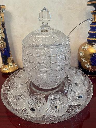 xrustal: Bohemia kristal zərifliyində şerbet/panç dəsti - Material: yüksək — 1