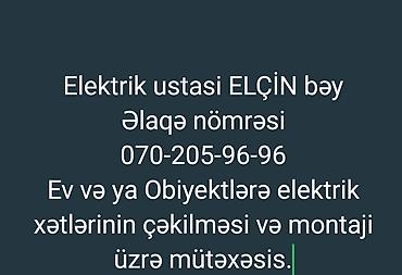 Elektrik işləri xidməti - Ev və obyektlərdə elektrik xətlərinin