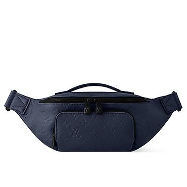 витон: Поясная сумка Louis Vuitton (модель типа Bumbag) в темно‑синем цвете — 1