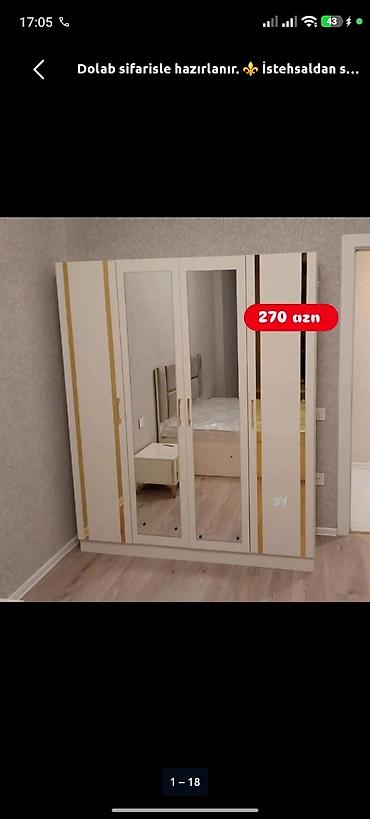 moyka skafi: Düz dolab, Yataq otağı üçün, Paltar üçün, Açılan, Korpuslu, 4 qapılı — 1