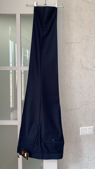 брюки из льна мужские: Брюки 2XL (EU 44), цвет - Синий