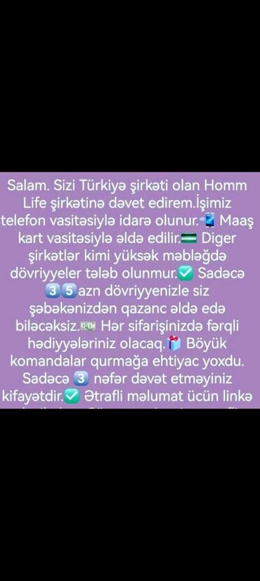 əlimyandı satılan evlər: Əziz xanımlar sizə onlayin iş daha ətraflıməlumat isdiyən şəxsi yazsın