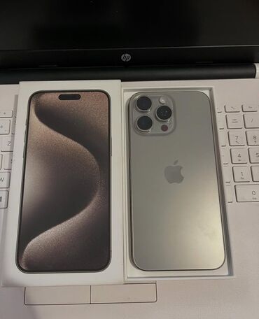 Apple iPhone: IPhone 15 Pro Max, 256 GB, Natural Titanium, Zəmanət, Face ID, Sənədlərlə