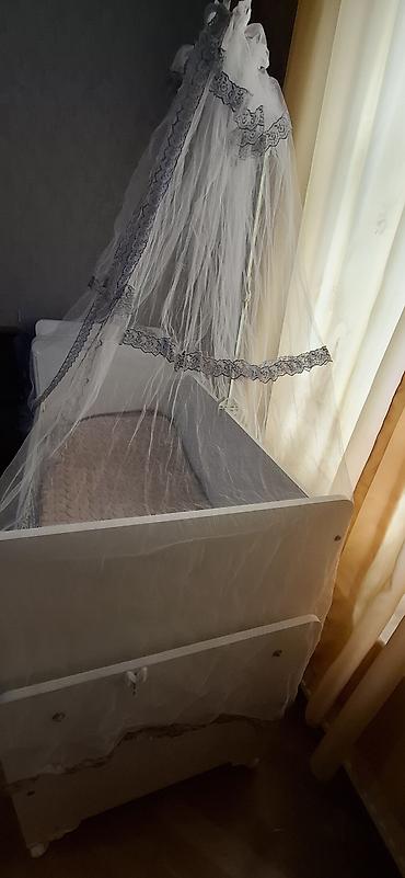 mebel ustu: Beşiyi üstü üçün ağ tül pərdə heç istifadə edilməyib — 2
